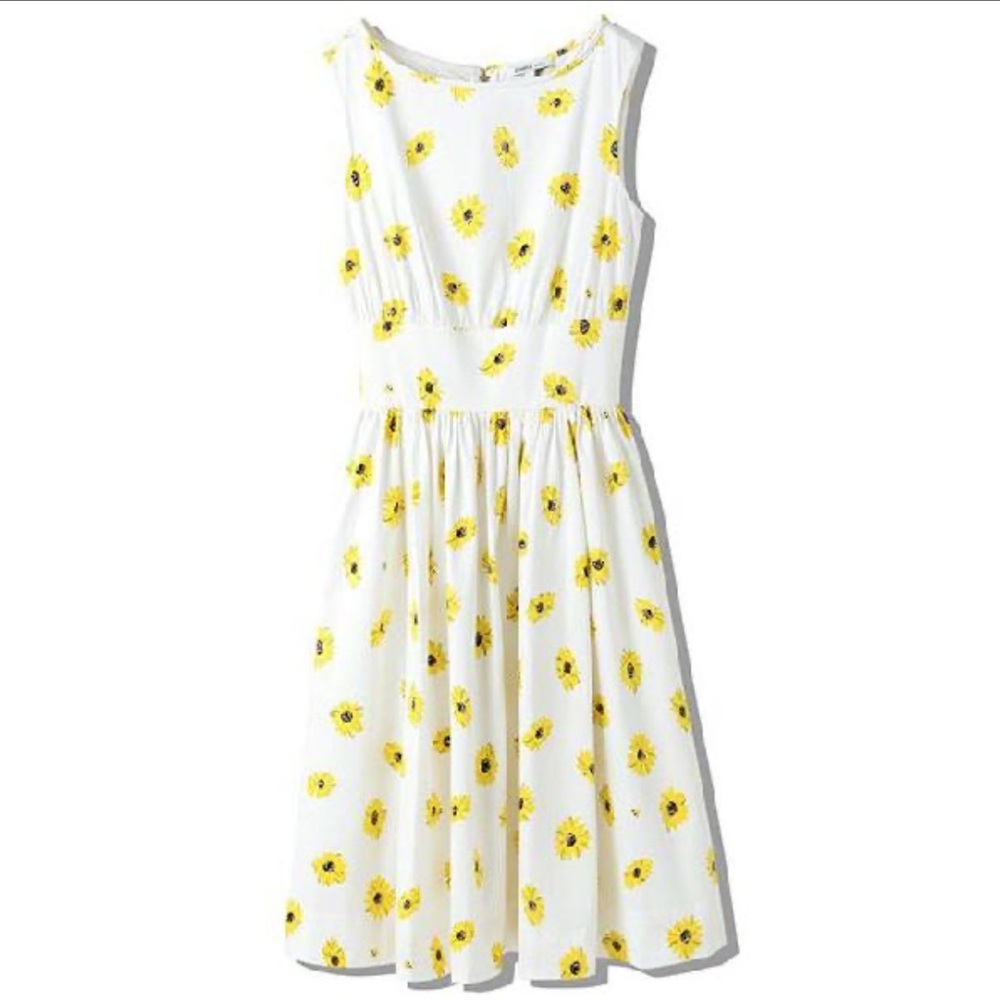 Floral Sleeveless White Dress